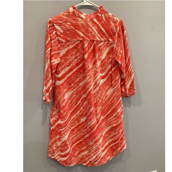 Soft Surroundings Womens Gauzy Dress XS Extra Small Beach Coverup Button Up Pink - Picture 5 of 12